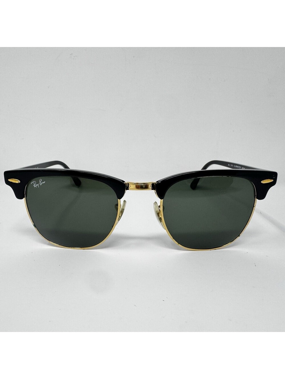 Ray-Ban RB3016 Clubmaster W0365 Black Gold Sunglasses 49-21